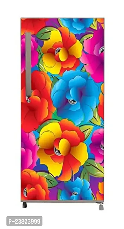 Psychedelic Collection 3D Flower Splash in Under Water  Water dropes Extra ladgeDecorative Extra Large PVC Vinyl Fridge Sticker (Multicolor, 60 cm X 160 cm)