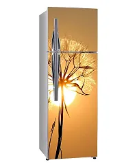 Psychedelic Collection Fridge Sticker for Decorative Flower with Sunset Abstract Nature Extra lardge Fridge Sticker for Fridge Decor (PVC Vinyl, Multicolor, 60 cm X 160 cm)-thumb1