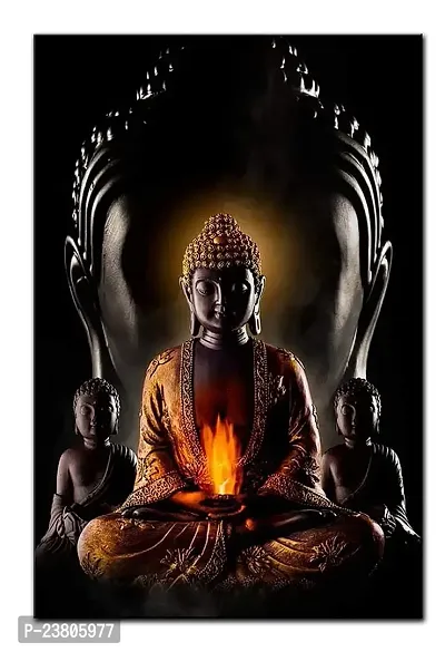 Psychedelic Collection ful Black Buddha Multicolor Wall Posters 18x12-thumb0