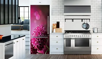 Trendy - Vinly 3D Decorative Colourful Flower Violet Color Adhesive Vinyl Sticker Fridge Wrap Decorative Sticker (Pvc Vinyl Covering Area 60 Cm X 160 Cm )Hk-thumb3