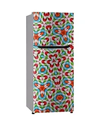 Psychedelic Collection Circle line Paint colourfull Painting Decorative Extra Large PVC Vinyl Fridge Sticker (Multicolor, 60 cm X 160 cm)-thumb3