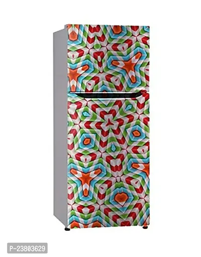 Psychedelic Collection Circle line Paint colourfull Painting Decorative Extra Large PVC Vinyl Fridge Sticker (Multicolor, 60 cm X 160 cm)-thumb4