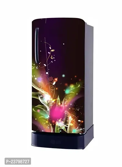 Psychedelic Collection Abstract Colourfull Design Fridge Wrap Decorative Sticker (120 CmX60Cm)