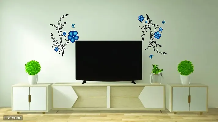 Psychedelic Collection Decorative Tree Branch Blue Flower PVC Vinyl Multicolor Decorative Wall Sticker for Wall Decoration Size : 67 cm X 120 cm-thumb2