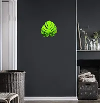 Psychedelic Collection Beautiful Large Leave Mirror Green Acrylic Sticker Hexagon Mirror, Hexagon Mirror Wall Stickers, Mirror Stickers for Wall Large Size, Sticker Mirror-thumb1