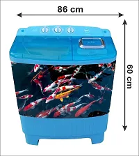 Psychedelic Collection Decorative Fishes Water Washing Machine Sticker (Multicolor PVC Vinyl 86x60)-thumb2