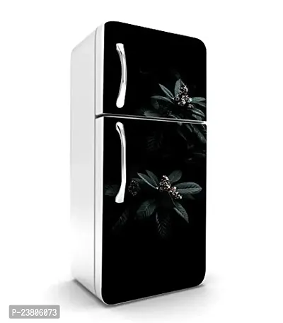 Advait Designs Vinly Beautiful Flower with Black Background Vinyl Fridge Wallpaper Self Adhesive Vinyl Sticker Decorative Sticker (PVC Vinyl Covering Area 60 cm X 160 cm)