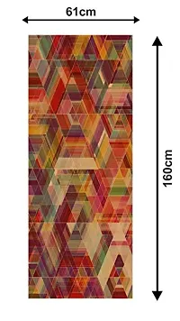 Psychedelic Collection Decorative Multicolour Triangle Shape Design Full Fridge Cover Wallpaper Extra Large Fridge Sticker (PVC Vinyl, Multicolor, 60 cm X 160 cm)-thumb2