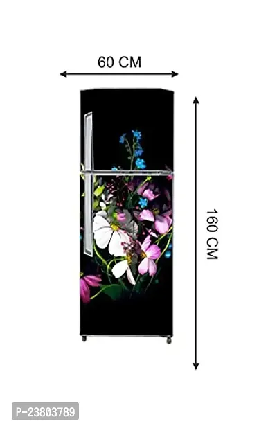 Psychedelic Collection Flower Bunch Decorative Extra Large PVC Vinyl Fridge Sticker (Multicolor, 60 cm X 160 cm)_PCFS203_WP-thumb4