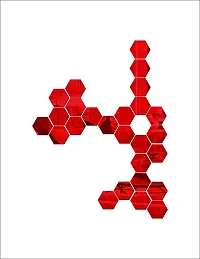 Psychedelic Collection Beautiful hexagone Set red Acrylic Sticker Hexagon Mirror, Hexagon Mirror Wall Stickers, Mirror Stickers for Wall Large Size, Sticker mirror-ACR-86 R-thumb2