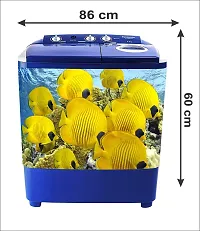 Psychedelic Collection Decorative Yellow Fishes Water Washing Machine Sticker (Multicolor PVC Vinyl 86x60)-thumb2