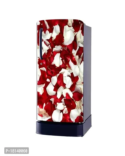 Trendy Beautifull Pink And White Flowers Decorative Fridge Sticker(Multicolor Vinyl 120X60)