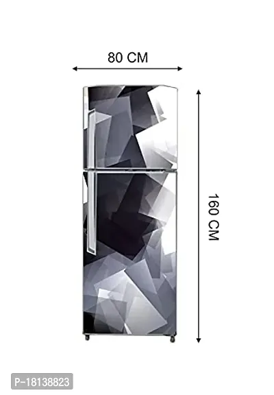 Trendy Hd Beautiful Abstract Black And White Diamond Cut Lookself Vinyl Fridge Wallpaper Self Adhesive Vinyl Sticker Decorative Sticker (Pvc Vinyl Covering Area 60 Cm X 160 Cm)-thumb4