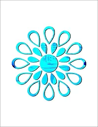 Psychedelic Collection Decorative Flower Blue Acrylic Sticker Hexagon Mirror, Hexagon Mirror Wall Stickers, Mirror Stickers for Wall Large Size, Sticker Mirror-thumb2