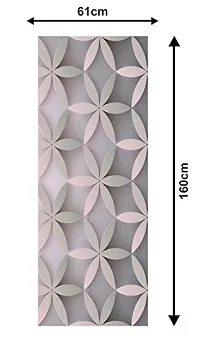 Trendy Decorative Abstract White Flowers Leaves Full Fridge Cover Wallpaper Poster Extra Large Fridge Sticker (Pvc Vinyl Covering Area 61Cm X 160Cm)-thumb2