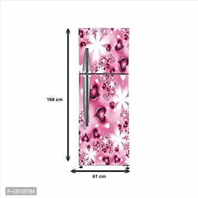 Trendy Decorative Qute Heartspink Abstract Effect Fridge Wallpaper Poster Self Adhesive Vinyl Fridge Wrap Decorative Wall Sticker (Pvc Vinyl, Multicolor, 60 Cm X 160 Cm)-thumb4