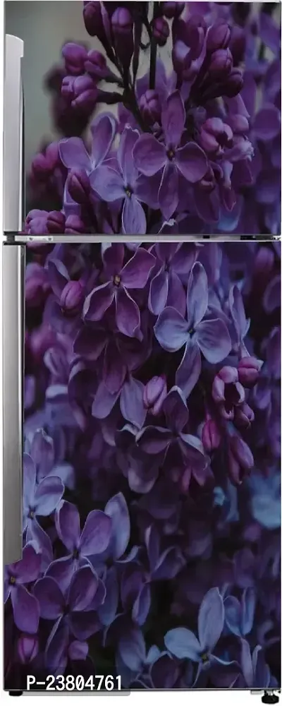 Psychedelic Collection Purple flowersDecorative Extra Large PVC Vinyl Fridge Sticker (Multicolor, 60 cm X 160 cm)_FD389_WP