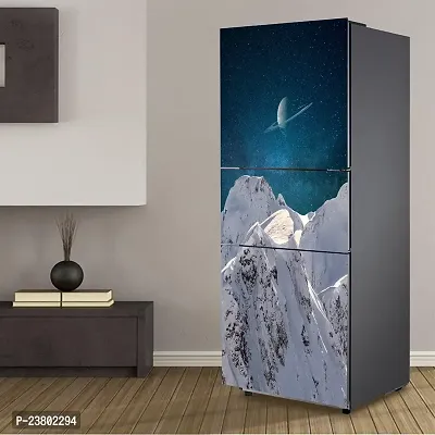 Psychedelic Collection Decorative Snow Mountain with Star Galaxy Sky Wallpaper Extra Large Sticker for Fridge Sticker (PVC Vinyl, Multicolor, 60 cm X 160 cm)-thumb5