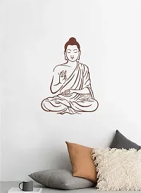 Trendy Meditation Buddha Pvc Vinyl Multicolor Decorative Wall Sticker For Wall Decoration Size - 70 Cm X 52 Cm-thumb2