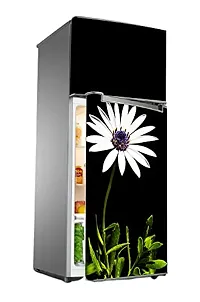 Psychedelic Collection White Color FlowerDecorative Extra Large PVC Vinyl Fridge Sticker (Multicolor, 60 cm X 160 cm)_PCFS271_WP-thumb1