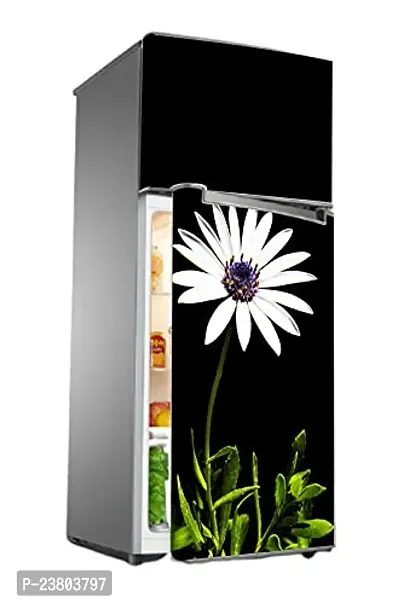 Psychedelic Collection White Color FlowerDecorative Extra Large PVC Vinyl Fridge Sticker (Multicolor, 60 cm X 160 cm)_PCFS271_WP-thumb2