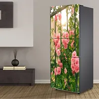 Psychedelic Collection Pink Garden rosesDecorative Extra Large PVC Vinyl Fridge Sticker (Multicolor, 60 cm X 160 cm)-thumb4