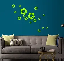 Psychedelic Collection Decorative Flowers Mirror Green Acrylic Sticker Hexagon Mirror, Hexagon Mirror Wall Stickers, Mirror Stickers for Wall Large Size, Sticker Mirror-thumb1