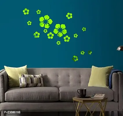 Psychedelic Collection Decorative Flowers Mirror Green Acrylic Sticker Hexagon Mirror, Hexagon Mirror Wall Stickers, Mirror Stickers for Wall Large Size, Sticker Mirror-thumb2