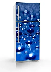 Trendy Vinly 3D Water Drops With Drak Blue Backgrounddecorative Extra Large Pvc Vinyl Fridge Sticker (Multicolor, 60 Cm X 160 Cm)Pcfs54Wp-thumb1