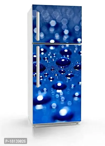 Trendy Vinly 3D Water Drops With Drak Blue Backgrounddecorative Extra Large Pvc Vinyl Fridge Sticker (Multicolor, 60 Cm X 160 Cm)Pcfs54Wp-thumb2