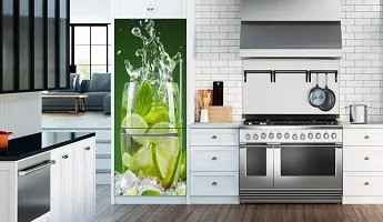 Trendy Lemon In Glass Decorative Fridge Stickers (Multicolor Pvc Vinyl 160X60)-thumb1