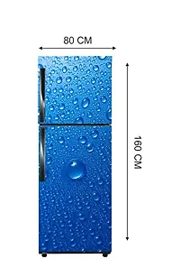 Psychedelic Collection Vinly 3D Water Drops with Blue BackgroundDecorative Extra Large PVC Vinyl Fridge Sticker (Multicolor, 60 cm X 160 cm)_PCFS53_WP-thumb4