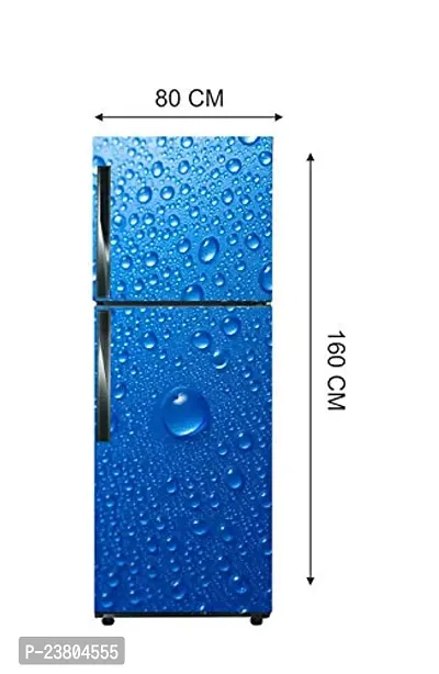 Psychedelic Collection Vinly 3D Water Drops with Blue BackgroundDecorative Extra Large PVC Vinyl Fridge Sticker (Multicolor, 60 cm X 160 cm)_PCFS53_WP-thumb5