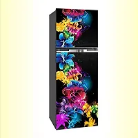 Psychedelic Collection Flower colourfull Design Painting Decorative Extra Large PVC Vinyl Fridge Sticker (Multicolor, 60 cm X 160 cm)-thumb1