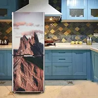 Psychedelic Collection Decorative Abstract Multicolor Biggest Mountain and Cloudy Sky Wallpaper Sticker for Fridge Decor 60 cm X 160 cm-thumb3