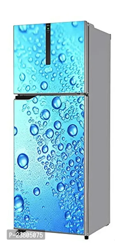 Psychedelic Collection Vinly 3D Water Drops with Blue BackgroundDecorative Extra Large PVC Vinyl Fridge Sticker (Multicolor, 60 cm X 160 cm)_PCFS50_WP-thumb3