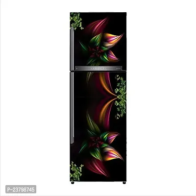 Advait Designs - Decorative Green Leaves Flower Black 3D Extra Large Abstract Wall Fridge Sticker(PVC Vinyl)-thumb3