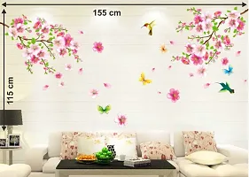 Psychedelic Collection Flowers Branch' Wall Sticker (PVC Vinyl, 60 cm x 90 cm),Multicolor-thumb3