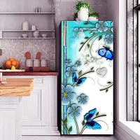 Trendy Abstract Flower And Butterflies Design Fridge Wrap Decorative Sticker (120 Cmx60Cm)-thumb1