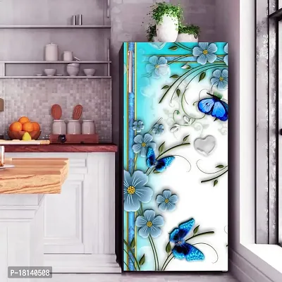 Trendy Abstract Flower And Butterflies Design Fridge Wrap Decorative Sticker (120 Cmx60Cm)-thumb2