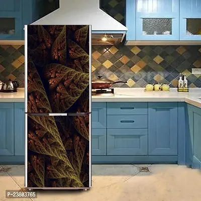 Psychedelic Collection Leaves Fractals brownDecorative Extra Large PVC Vinyl Fridge Sticker (Multicolor, 60 cm X 160 cm)-thumb4