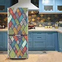 Psychedelic Collection Mandala patternDecorative Extra Large PVC Vinyl Fridge Sticker (Multicolor, 60 cm X 160 cm)-thumb3