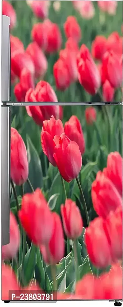 Psychedelic Collection Roses gardenDecorative Extra Large PVC Vinyl Fridge Sticker (Multicolor, 60 cm X 160 cm)