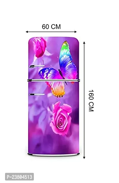 Psychedelic Collection Beatiful Flower with Butterfly Decorative Extra Large PVC Vinyl Fridge Sticker (Multicolor, 60 cm X 160 cm)_PCFS299_WP-thumb4