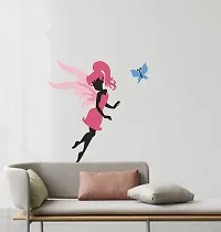 Psychedelic Collection Cute Fairy Decorative PVC Vinyl Wall Sticker (Multicolor, 91 cm X 96 cm)-thumb3