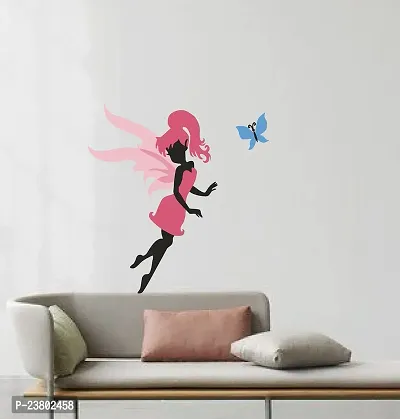 Psychedelic Collection Cute Fairy Decorative PVC Vinyl Wall Sticker (Multicolor, 91 cm X 96 cm)-thumb4