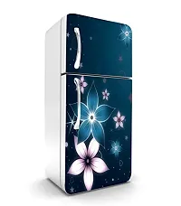 Psychedelic Collection Vinly Colourful Flower with Blue BackgroundDecorative Extra Large PVC Vinyl Fridge Sticker (Multicolor, 60 cm X 160 cm)_PCFS70_WP-thumb2