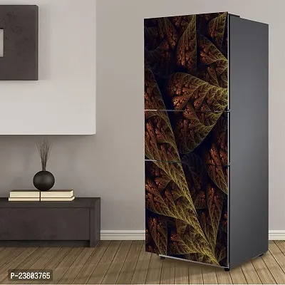 Psychedelic Collection Leaves Fractals brownDecorative Extra Large PVC Vinyl Fridge Sticker (Multicolor, 60 cm X 160 cm)-thumb5