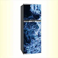 Trendy 3D Water Splash With Dark Abstract Effect Fridge Wallpaper Poster Self Adhesive Vinyl Fridge Wrap Decorative Wall Sticker (Pvc Vinyl Multicolor) Size 60X160 Cm-thumb1