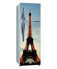 Trendy Abstract Decorative Eiffel Tower Peris Extra Lardge Fridge Sticker For Fridge Decor (Pvc Vinyl Multicolor)-thumb1